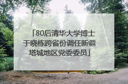 80后清华大学博士于晓栋跨省份调任新疆塔城地区党委委员