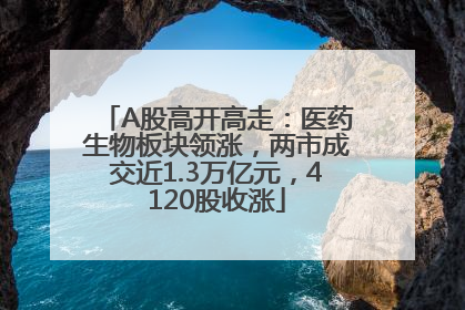 A股高开高走：医药生物板块领涨，两市成交近1.3万亿元，4120股收涨